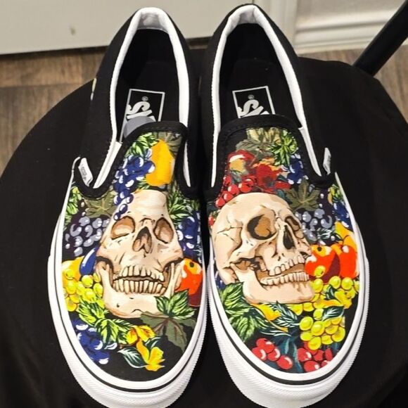 Vans Slip-On Fruit Skull Skate Shoes - Picture 10 of 10